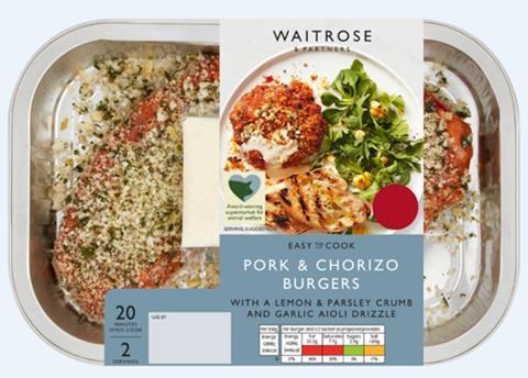 Waitrose pork and chorizo burgers