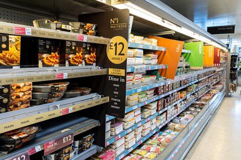 waitrose dine in offer promotion shelf aisle supermarket