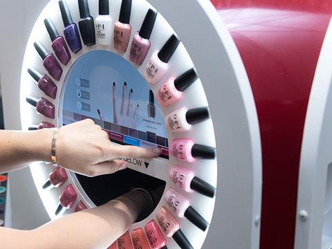 OPI interactive nail bar at Stansted Airport