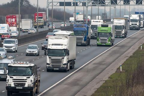 lorries traffic motorway road