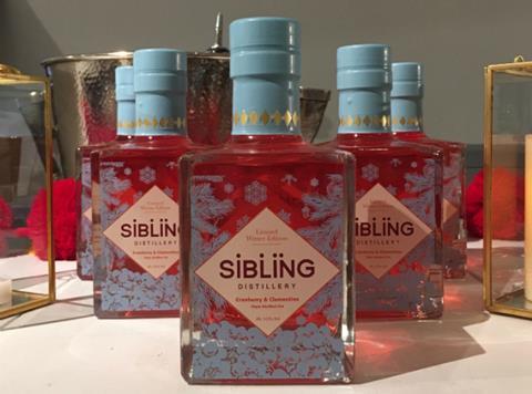Sibling Distillery cranberries & clementine peel infused gin