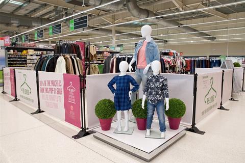 asda reloved clothes pop up charity shop