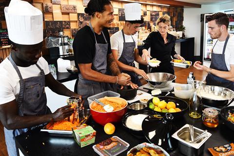 Quorn Liverpool FC Players cooking Quorn Mince