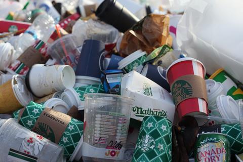 litter rubbish plastic cups waste