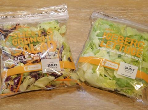 Tesco salad packaging