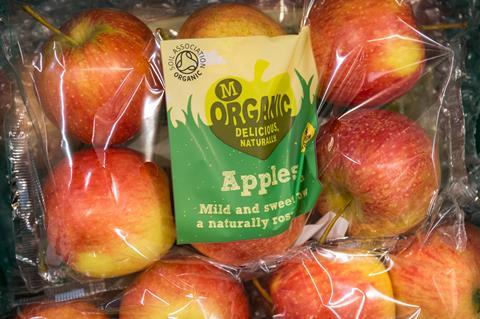 Morrisons Organic apples packaged