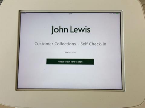 John lewis self check in