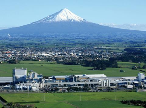 Fonterra Whareroa factory with Mount Taranaki