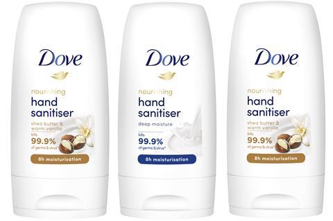 Dove sanitisers