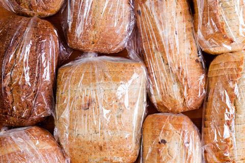 Loaves of bread in plastic bags