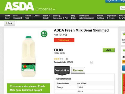 milk asda price drop