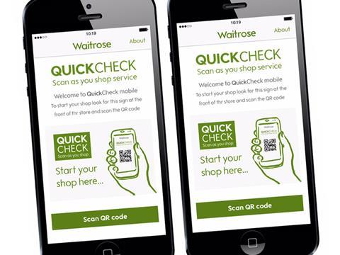 waitrose quick check app