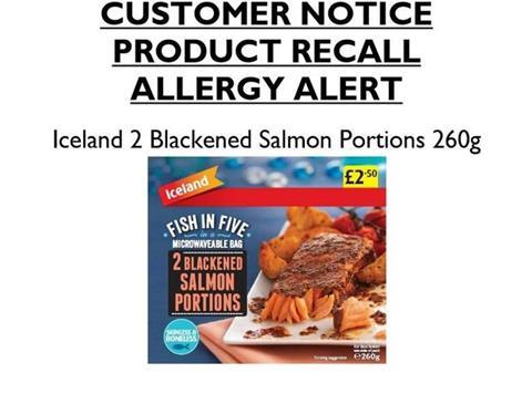 Iceland salmon paprika almond recall