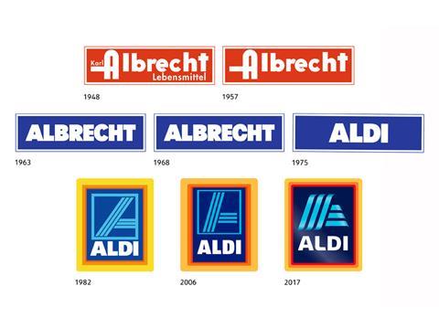 Aldi logo through the ages