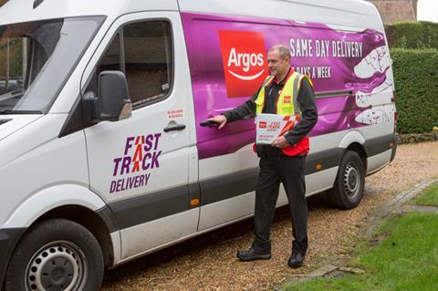 Argos delivery van driver worker