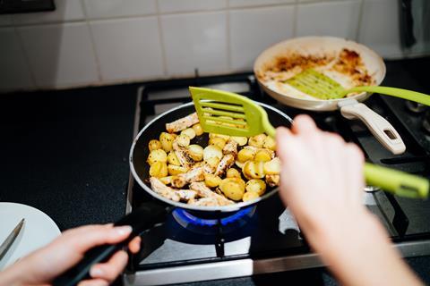 cooking frying potatoes