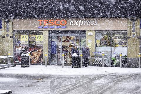 tesco christmas snow