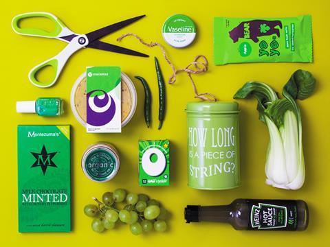 Composite picture of green grocery products sold on Ocado