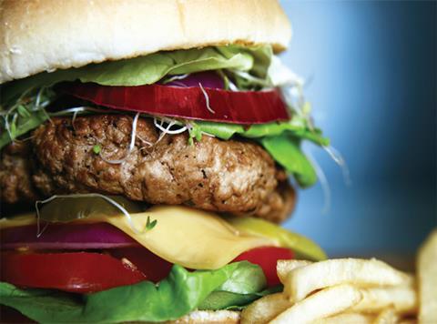 burger health chips calories fat