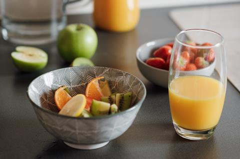 Orange fruit juice breakfast