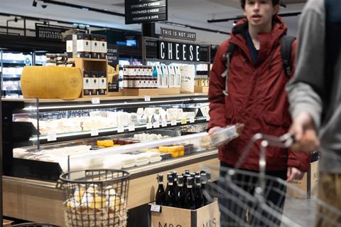 marks and spencer aisle cheese shopper