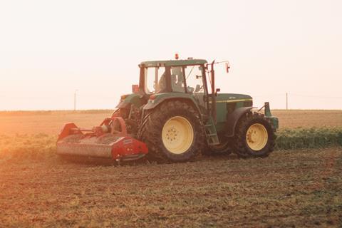 Tractor farming ploughing