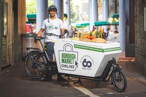 Borough market online delivery bike rider