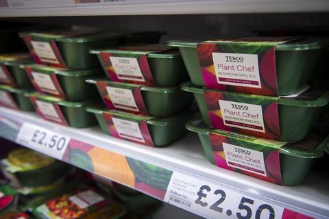 Tesco Plant Chef Vegan aisle shelf