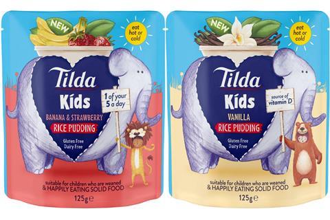 Tilda Kids rice pudding pouches