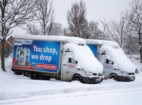 Tesco delivery snow