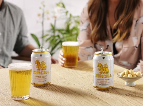 Singha beer in a can