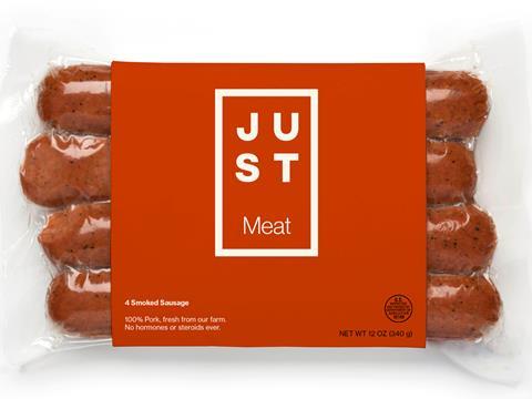 Just Sausage lab-grown sausages concept shot