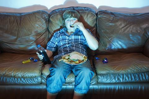 health junk food obesity children kids tv sofa