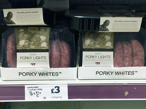 porky whites sausages