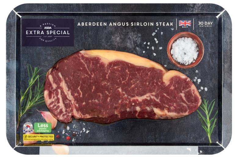 Asda replaces black plastic trays with cardboard for Extra Special