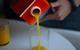 orange juice carton pour