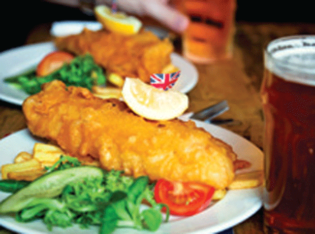 Fish and chips plate