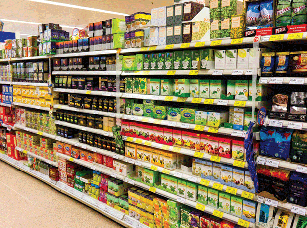 Tea supermarket aisle