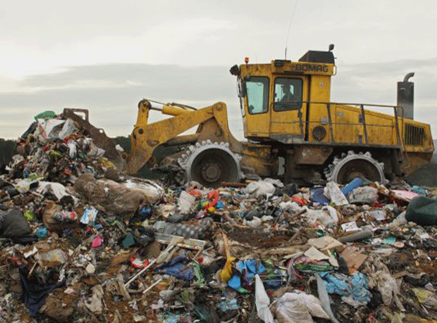 Landfill rubbish dump