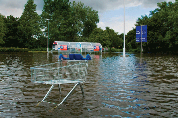 Flooded Tesco carpark