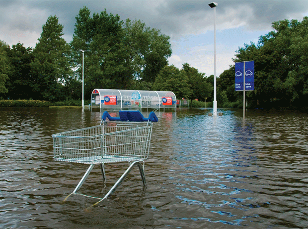 Flooded Tesco carpark