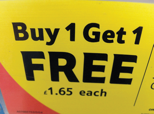 Buy 1 get 1 free promotion