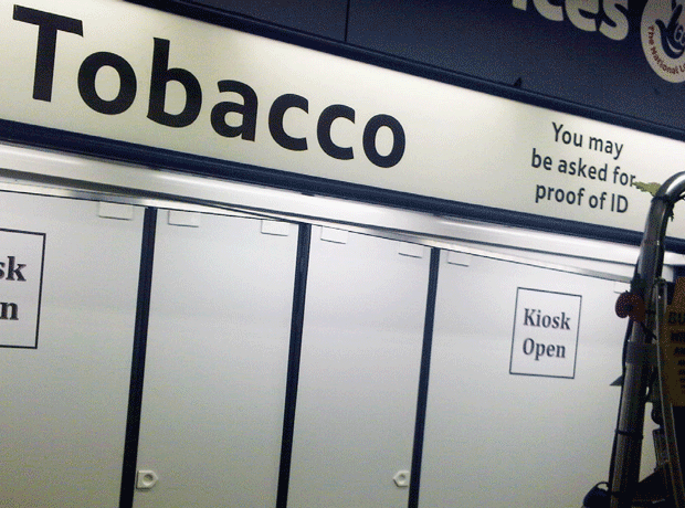 Tobacco Kiosk open dipslay