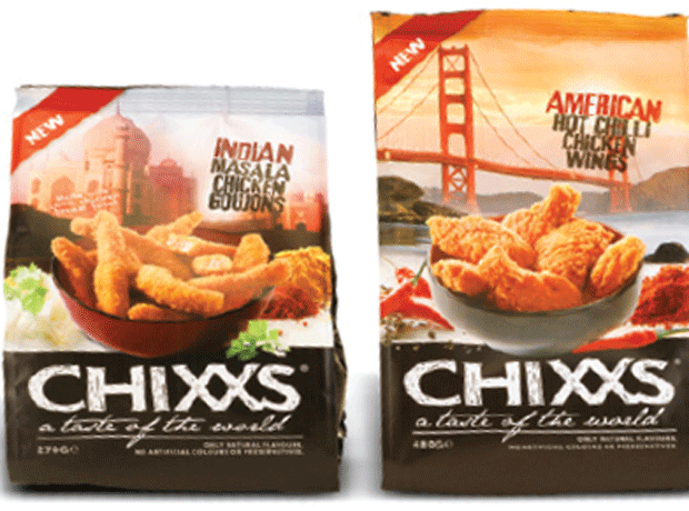 Chixxs frozen chicken snacks