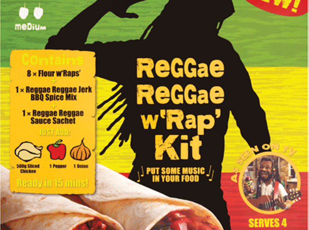 Levi Roots Reggae Reggae wrap kits now in Morrisons