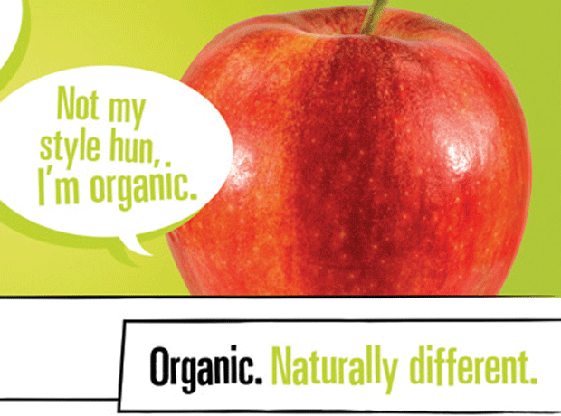Organic. Naturally Different apple campaign