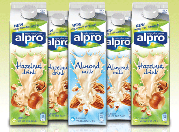 Alpro almond and hazlenut drink
