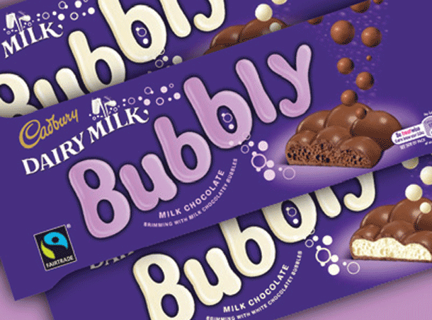 Cadbury Dairy Milk Bubbly will roll into stores on 16 January