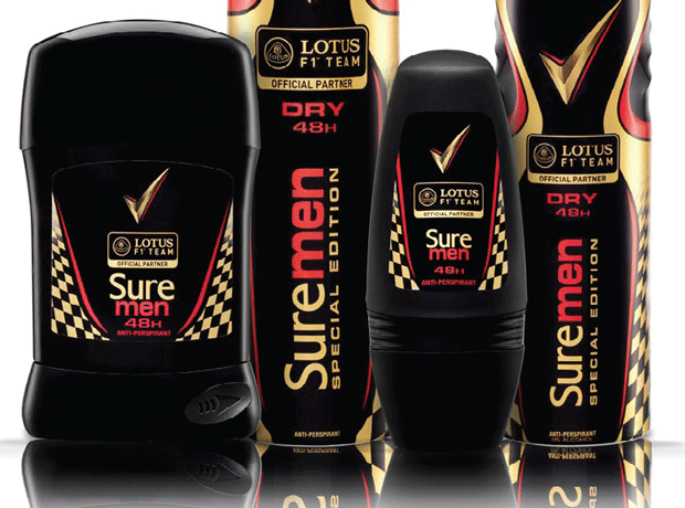 Unilever and SureMen antiperspirant hit Lotus F1 track