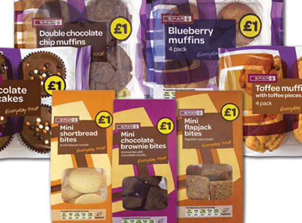 Spar own label cakes and snacks